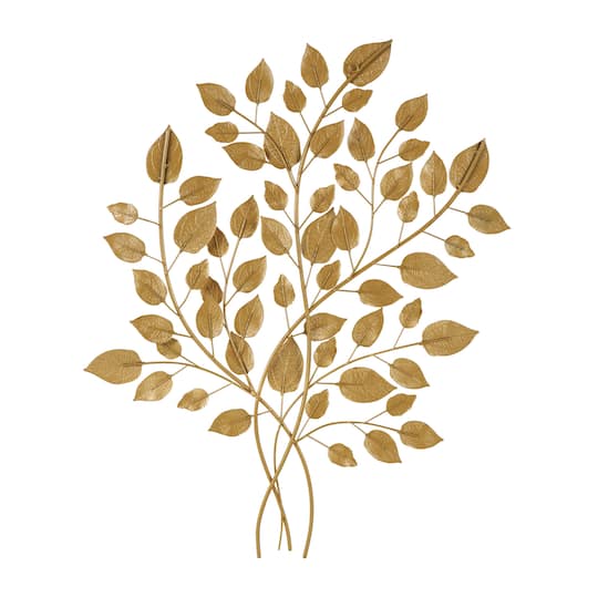 33" Gold Metal Leaf Metallic Wall Décor